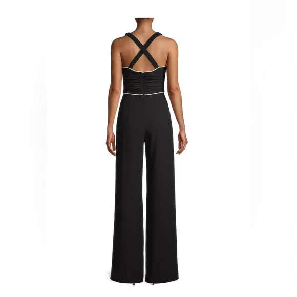 Black Halo Merrick Wide-Leg Jumpsuit Size 6 - Picture 2 of 7